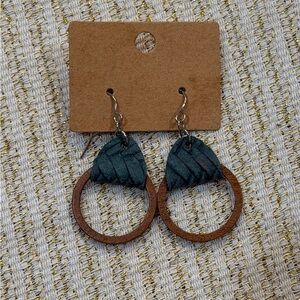 Handmade Wood and Leather Earrings (NEW)